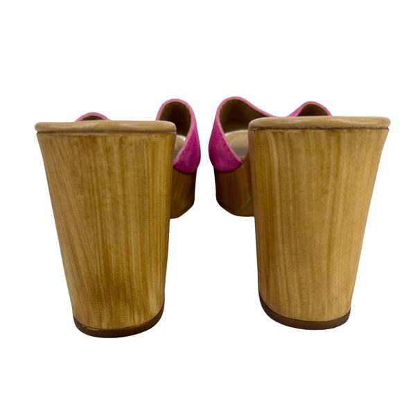 Steve Madden Neon Pink Block Heels Slides Sandals 9 Platform y2k - Picture 4 of 10